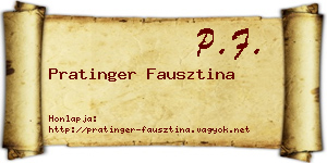 Pratinger Fausztina névjegykártya